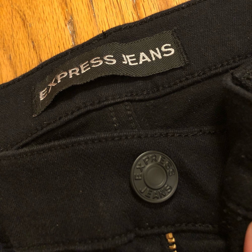 Black Express Distressed Mid-rise Legging